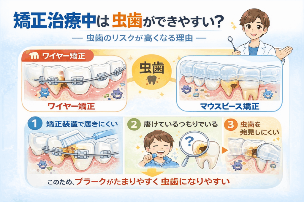 矯正治療中は虫歯ができやすい？