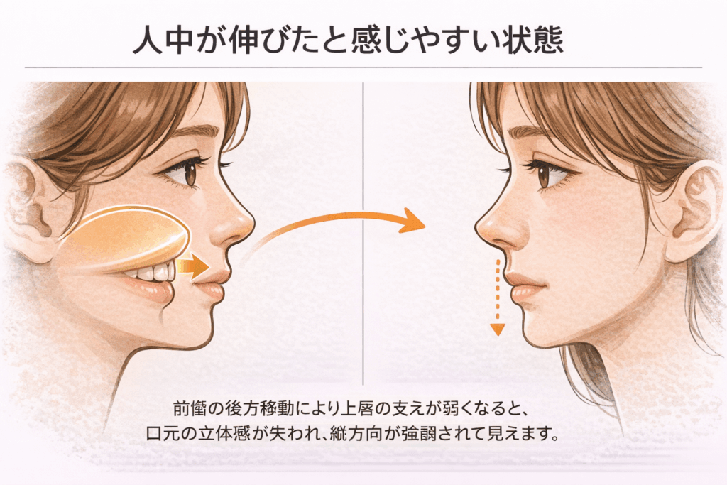 口元が内側に入って見える